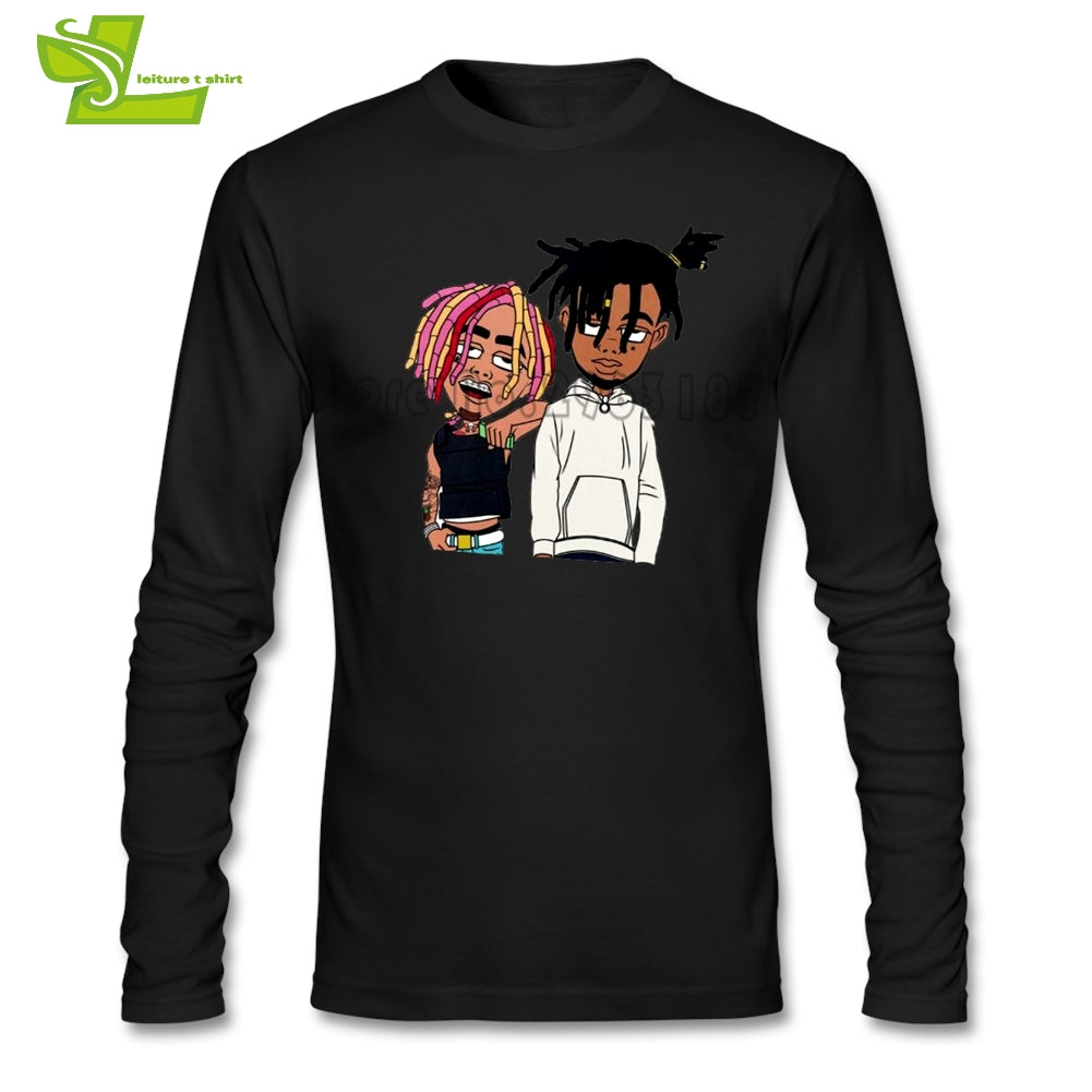 Smoke Lil Pump And XXXTENTACION T Shirt Adult New Simple Tshirts Casual T-Shirts Man Long Sleeve Crew Neck Teenboys Top