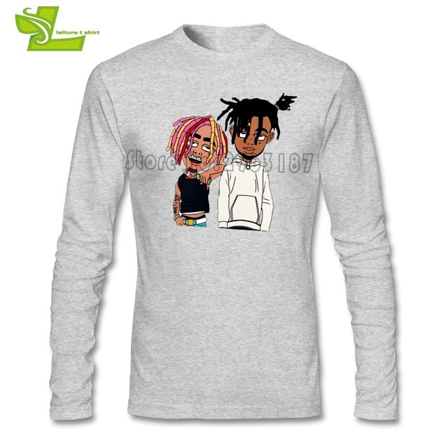 Smoke Lil Pump And XXXTENTACION T Shirt Adult New Simple Tshirts Casual T-Shirts Man Long Sleeve Crew Neck Teenboys Top