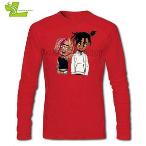 Smoke Lil Pump And XXXTENTACION T Shirt Adult New Simple Tshirts Casual T-Shirts Man Long Sleeve Crew Neck Teenboys Top