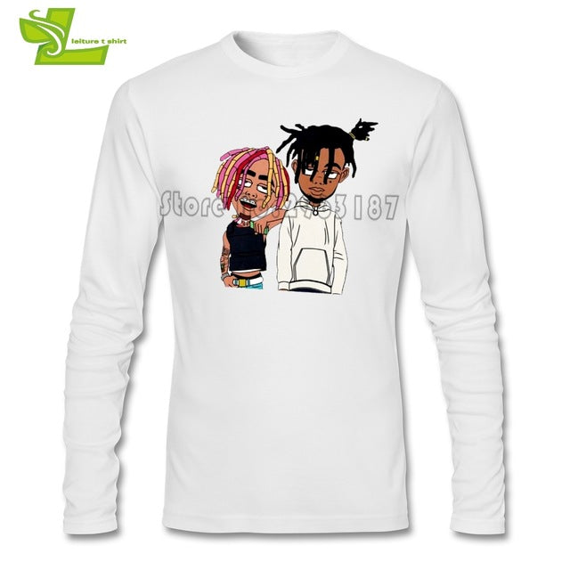 Smoke Lil Pump And XXXTENTACION T Shirt Adult New Simple Tshirts Casual T-Shirts Man Long Sleeve Crew Neck Teenboys Top